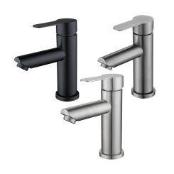 Bathroom Sink Faucet Stainless Steel Hot and Cold Black Gray Water Tap Washbasin Bathroom Basin Faucet Accessories Supplies