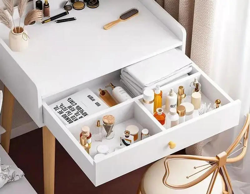 Description Picture 2 of itemNew 50/60/70cm Dressing Table with Touch screen LED Mirror Makeup Vanity Table Storage Beside Dedroom Makeup Table with Drawer