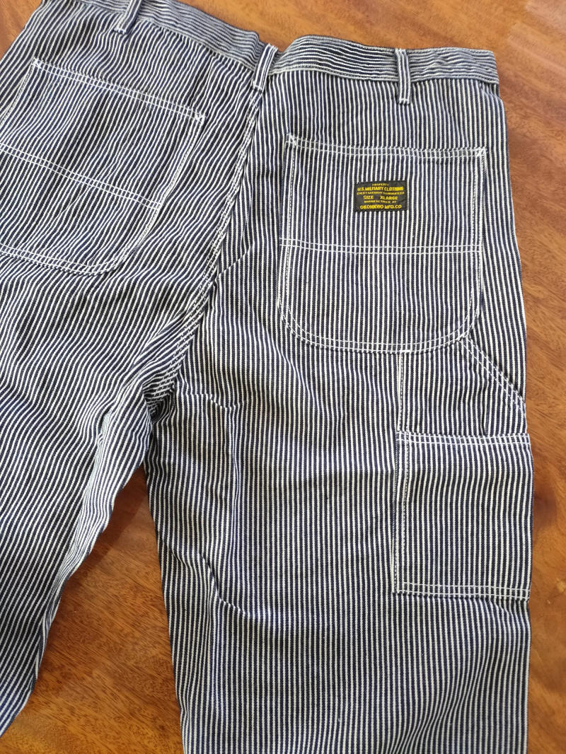 Description Picture 6 of itemOKONKWO Original Denim Railway Workers Pants AMEKAJI Multi Pocket Striped Work Overalls Outdoor Trekking Hiking Camping Trousers