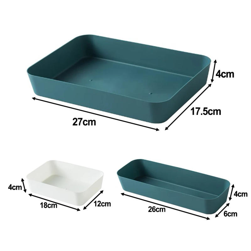 Description Picture 6 of item1pc White Storage Trays Drawer Partition Storage Box Kitchen Tableware Cosmetics Organiser Dividers Small Storage Sundries Box