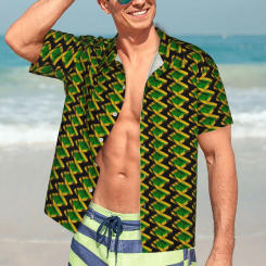 Jamaica Flag Beach Shirt Love Jamaica Hawaiian Casual Shirts Men Elegant Blouses Short Sleeve Harajuku Pattern Clothes