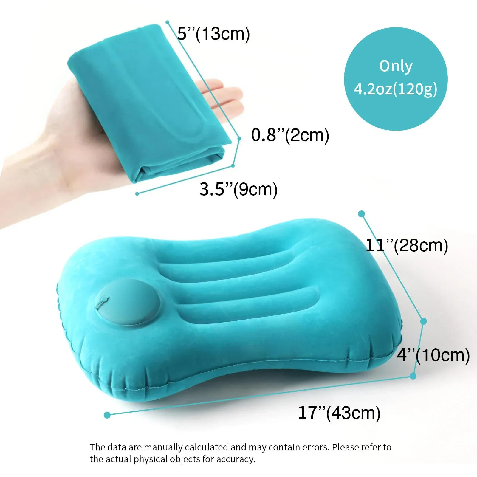 Description Picture 3 of item1PCS Inflatable pillow camping pillow no need to inflate car lumbar pillow suitable for neck and waist support camping equipment