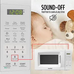 Description Picture 5 of itemEM720CPL-PM Countertop Microwave Oven with Sound On/Off, ECO Mode and Easy One-Touch Buttons, 0.7 Cu Ft/700W, Pearl Whit