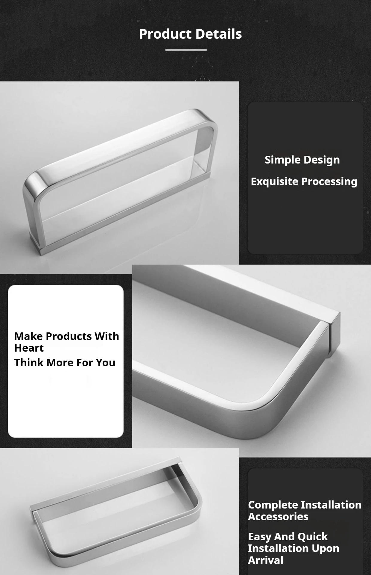 Description Picture 5 of itemModern Minimalist Design Brass Chrome Plated Bathroom Towel Ring Bathroom Hardware Accessories Perforated Installation Towel Bar