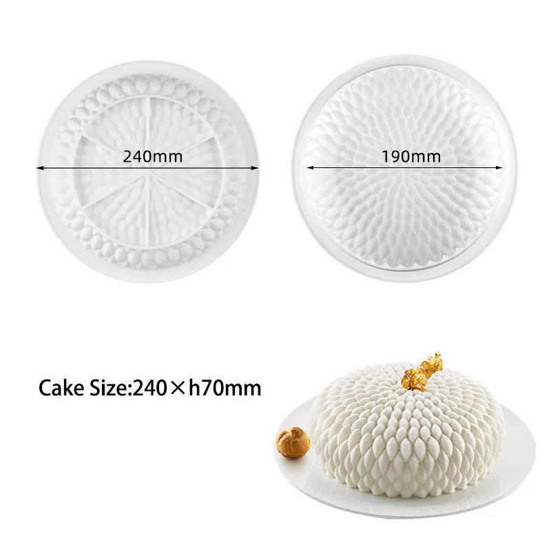 Description Picture 3 of item3D Round Silikone Cake Mold For Baking Mousse Desserts Bakeware Cake Decorating Tools