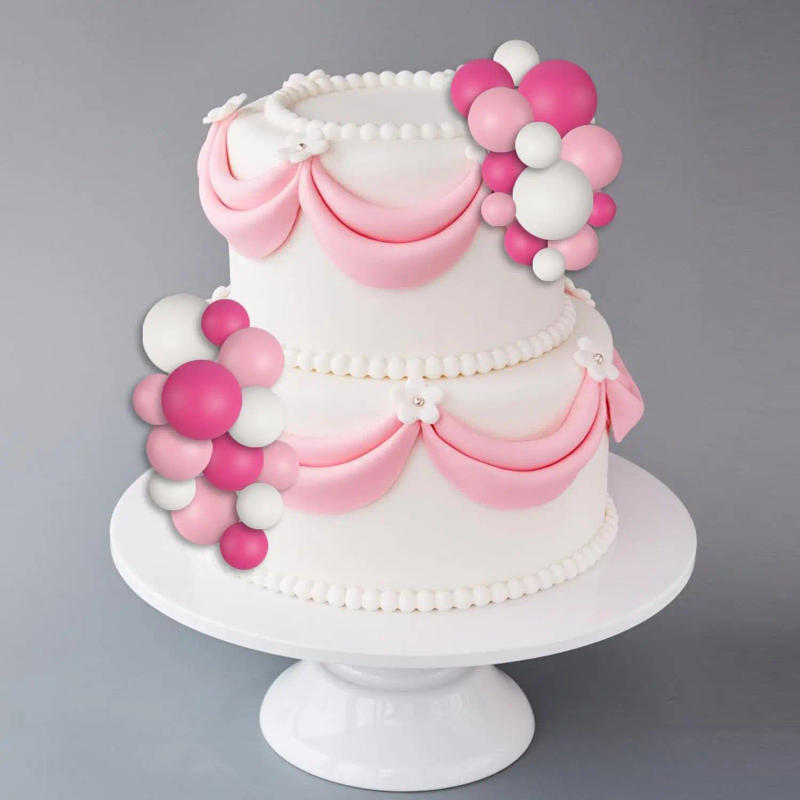 Description Picture 5 of item30Pcs DIY Cake Insert Ball Cake Picks Cupcake Topper for Birthday Party Wedding Decoration Supplies(Pink White Dark Pink)