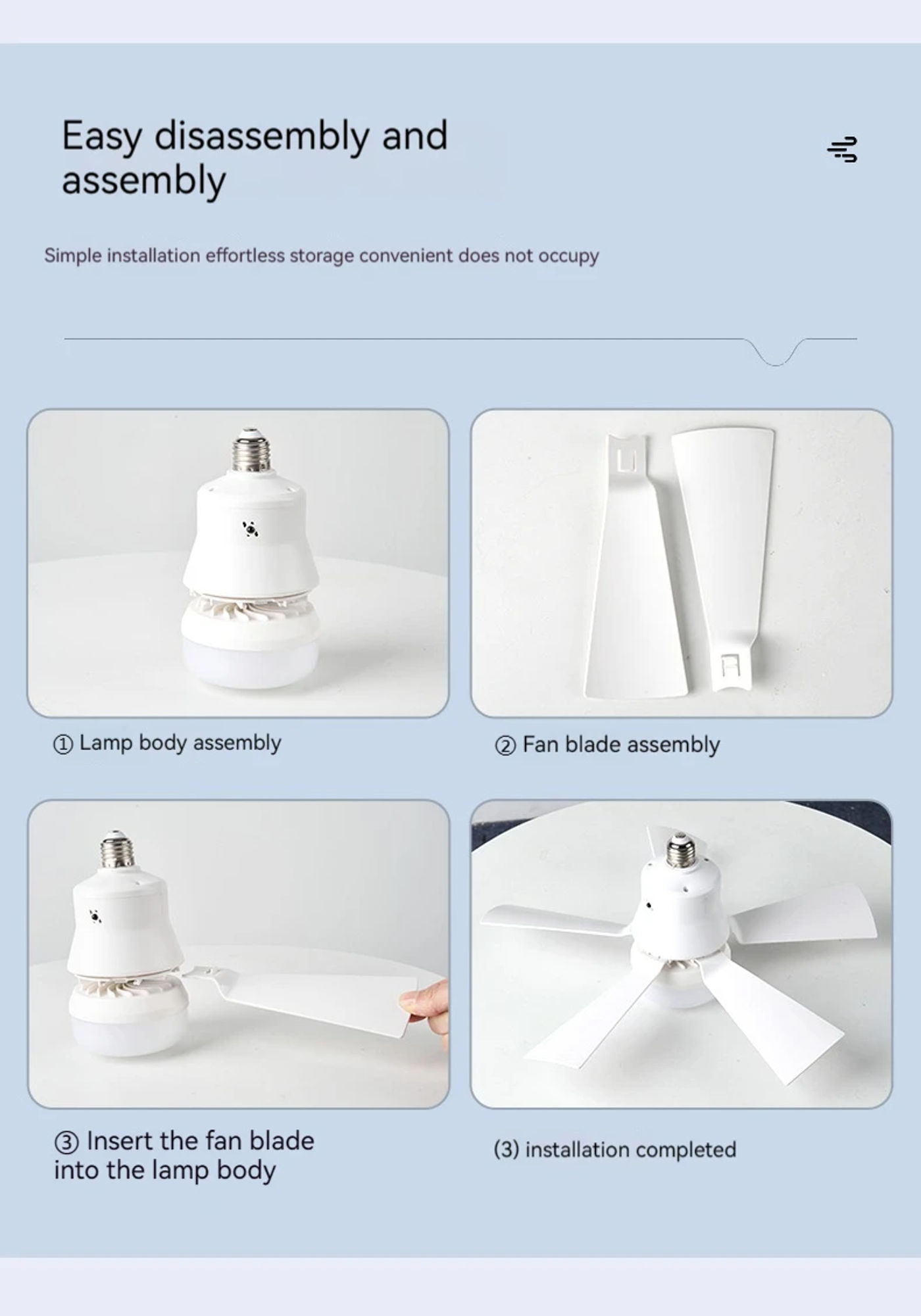 Description Picture 5 of itemCeiling Fan Light LED 30w E27 With Remote Control for Dimming Modern Smart Suitable For Living Room Study Household Use 85-265v