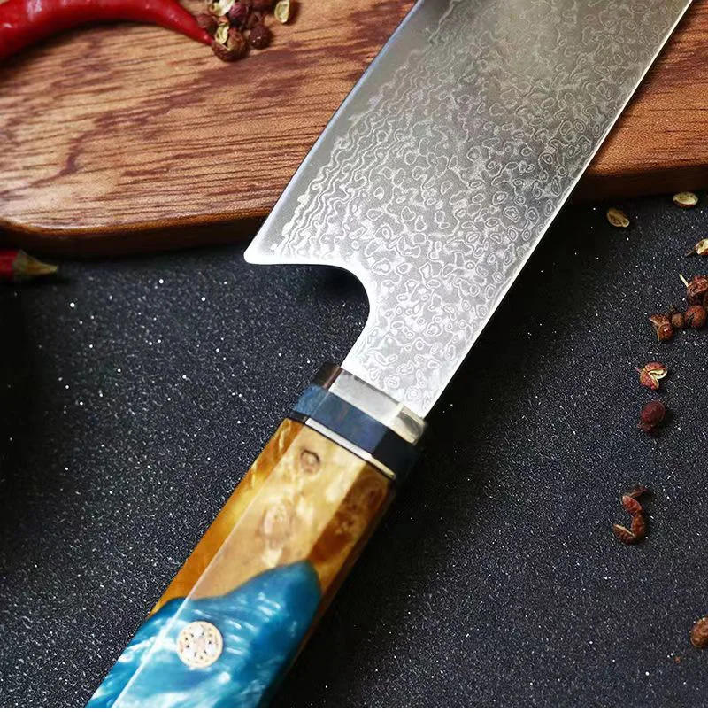 Description Picture 4 of itemResin Knife Handle DIY Professional Chef Kitchen Fish Raw Slicer Santoku Japanese Knife Handle Octagonal Replace Accessories