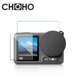 For DJI Osmo Action 3 4 5 Pro Camera Accessories Screen Protector Lens Cap Rubber Protect 3pcs A Set Kit For Dji Action3 Camera