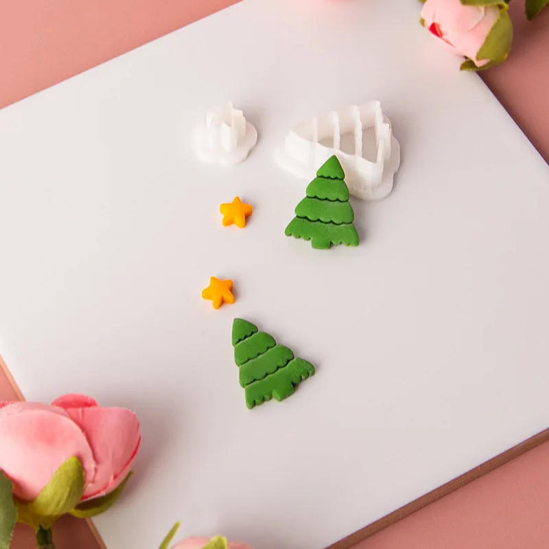 Description Picture 6 of itemChristmas Tree Style Polymer Clay Cutters Set Minimalist Earring Cutter Clay Molds for Season Holiday Xmas
