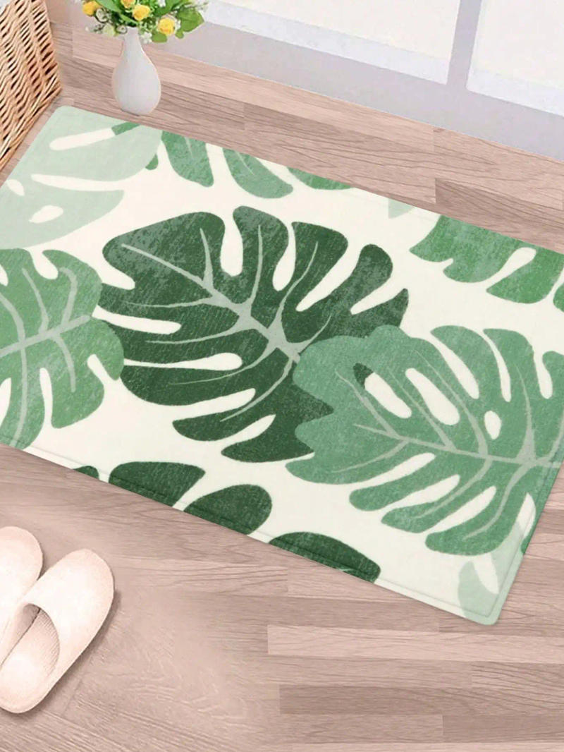 Description Picture 6 of item1pc Letter & Flower Pattern Rug Modern Floral Door Mat for Home Doormat  Anti-Slip Bohemian Bath Kitchen Garden Small Carpets