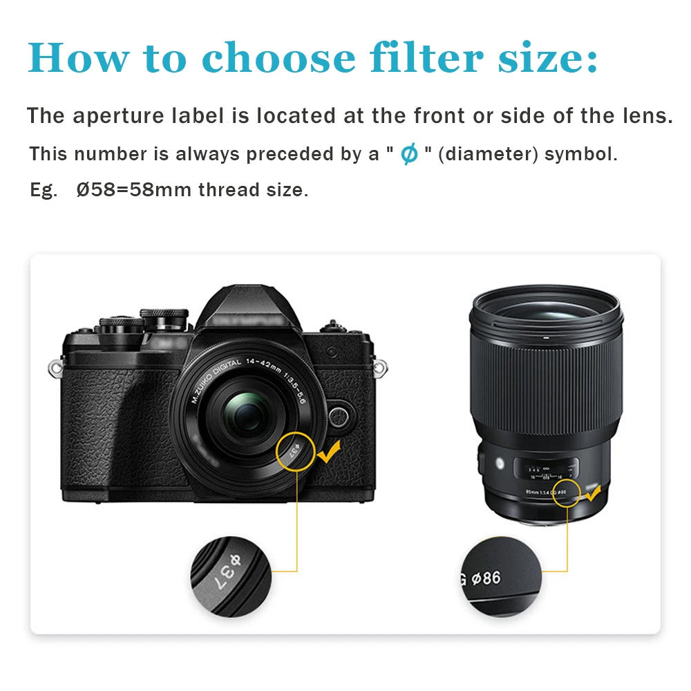 Description Picture 2 of itemUEGOGO CPL/UV/MCUV/ND2-400/Soft Focus Black Mist Diffusion Lens Filter 37mm 52mm 55mm 58mm 62mm 67mm 72mm 77mm 82mm for Camera