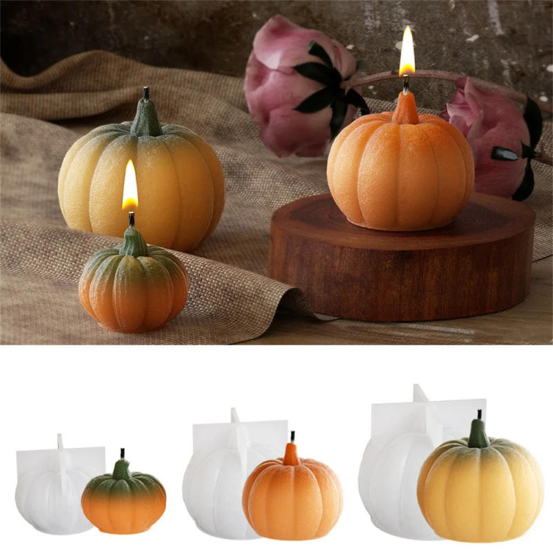 Description Picture 2 of itemHalloween Pumpkin Silicone Mold DIY Aromatherapy Candles Drip Resin Plaster Ornaments Mould Handmade Soap Candle Making