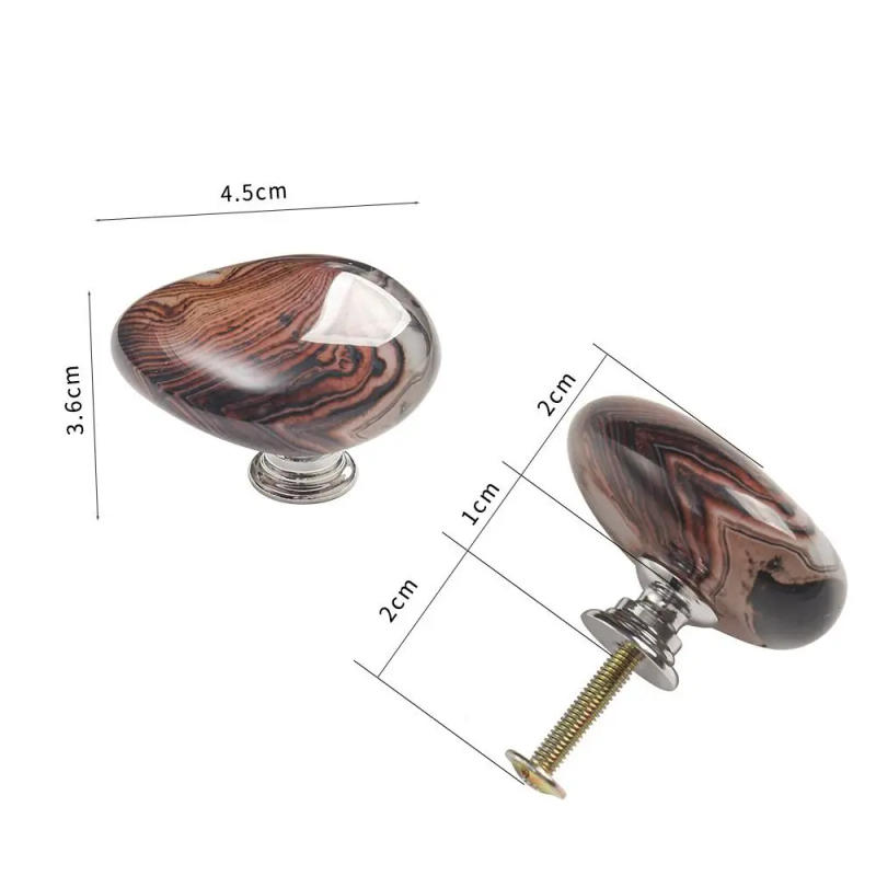 Description Picture 3 of itemNew Agate Stone Wardrobe Handle Random Color Furniture Hardware Door Handle Aluminum Alloy Base Cabinet Pulls
