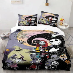 The Nightmare Before Christmas Bedding Set Jack Sally Bedding Set 3D Print Quilt Cover Pillowcase for Kids Adult