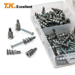 120Pcs  Zinc Alloy Plasterboard Drywall Anchor Hollow Wall Self-drilling Wall Plug with Tapping Screw Drywall Bolt