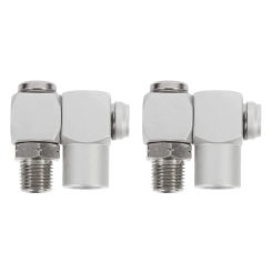 2 Pcs 1/4 Inch Pneumatic Tool Adapter NPT 360Degree Air Hoses Connector Drosphip