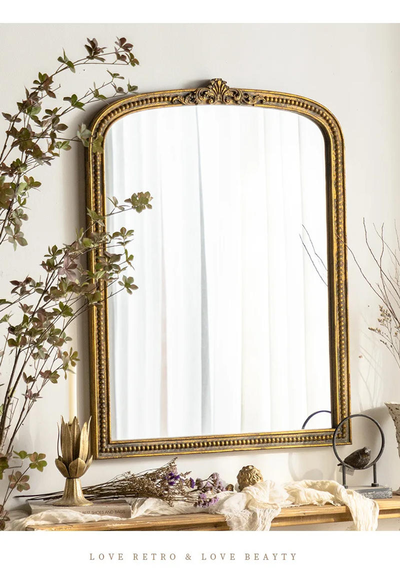 Description Picture 3 of item108cm Height Bathroom Vanity Mirror Decorative Golden Wooden Frame