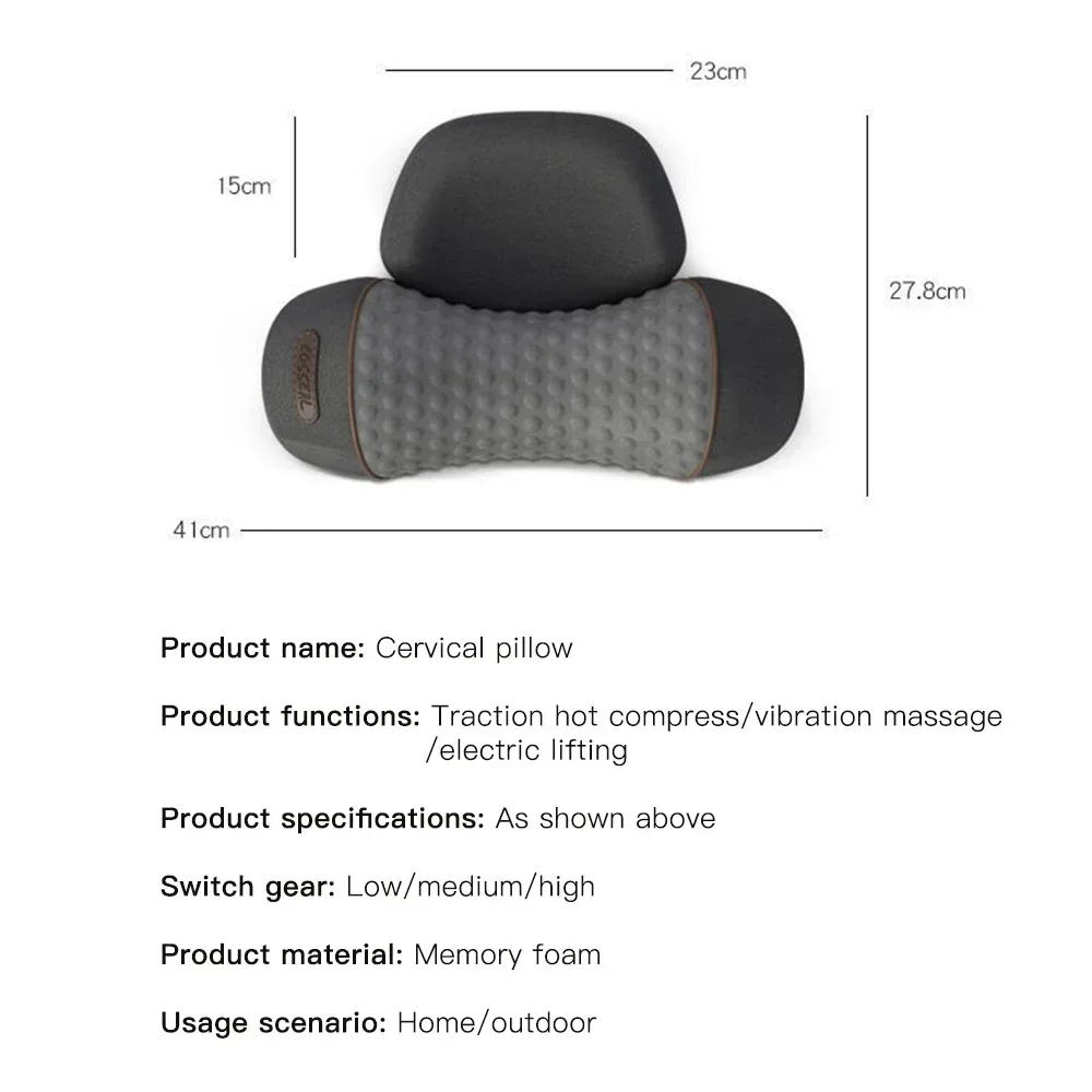 Description Picture 5 of itemElectric Massager Cervical Pillow Hot Compress Vibration Massage Neck Traction Relax Sleeping Memory Foam Pillow Spine Support