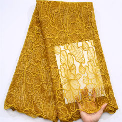 African Milk Silk Mesh Lace with Sequins 2023 French Net Lace Fabric Sewing Embroidered Lace Tulle Nigerian Women Wedding Dress