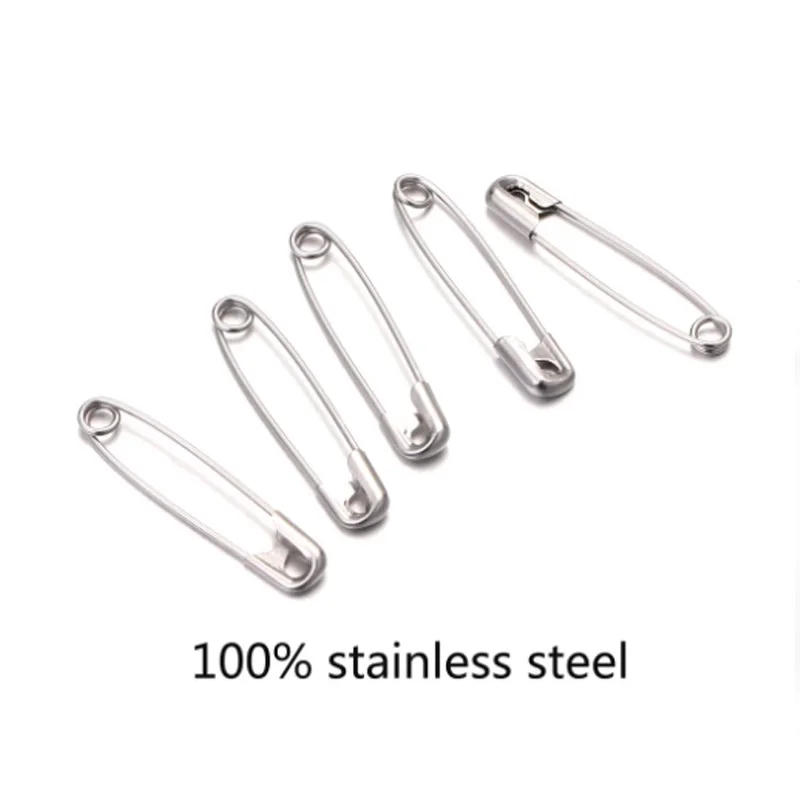 Description Picture 4 of item50pcs/Lot High Quality Stainless Steel Safety Pins DIY Sewing Tools Accessory Needles Large Safety Pin Small Brooch Wholesale