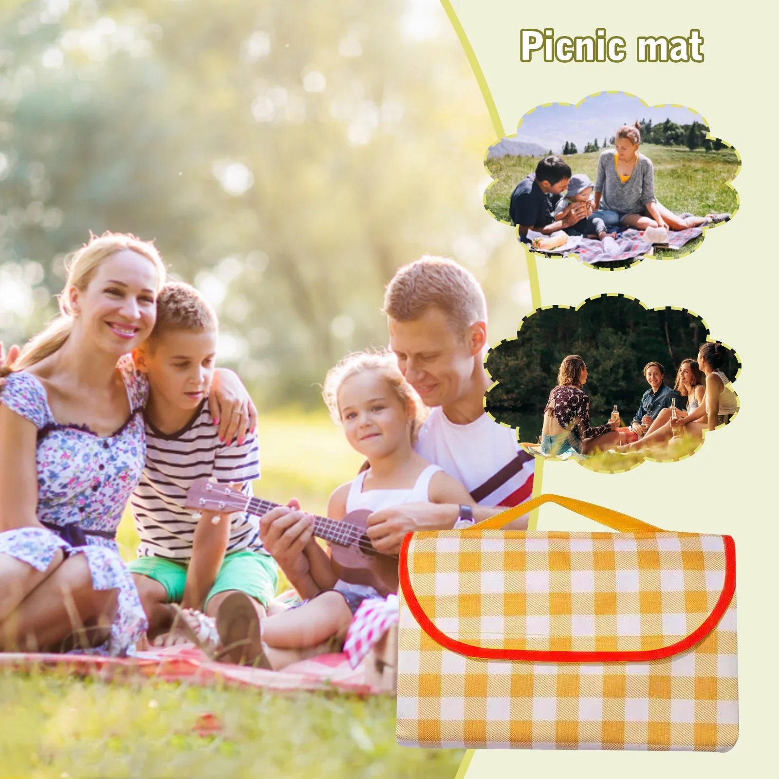 Description Picture 6 of itemWaterproof Cloth Sand Beach MatsFoldable Camping Mat Thicken Tent Picnic Blanket Pad Moisture-proof Picnic Mat  Picnic Blanket