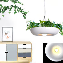 12W Hanging Lamp Plants Flowers Holder Pendant Warm Light Ceiling Fixture Adjustable Aluminum+ E27 Bulb