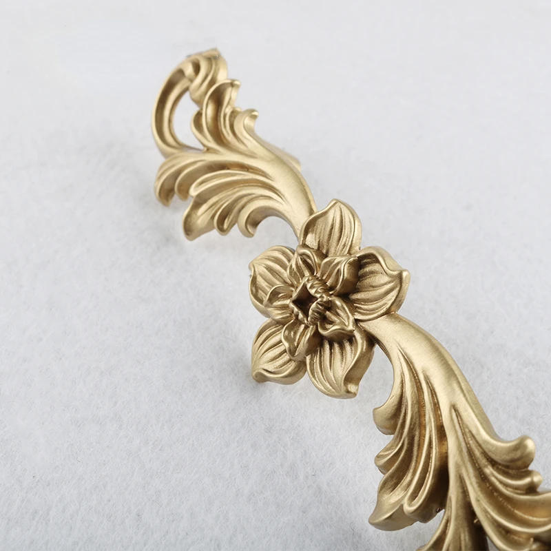 Description Picture 5 of itemBrass French Drawer Vintage European Pure Copper Wardrobe Kitchen Cabinet Handles and Pulls Furniture Handle Hardware