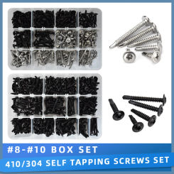 #8#10 Self Tapping Screws for Metal 304 (410) Stainless Steel Modified Truss Head Woodworking Self Drilling Screw Assortment Kit