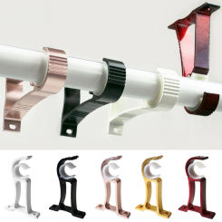 Thicken Aluminium Alloy Window Curtain Drapery Rod Holders Bracket DIY Rome Pole Curtain Brackets Support Rack Shelf Decor