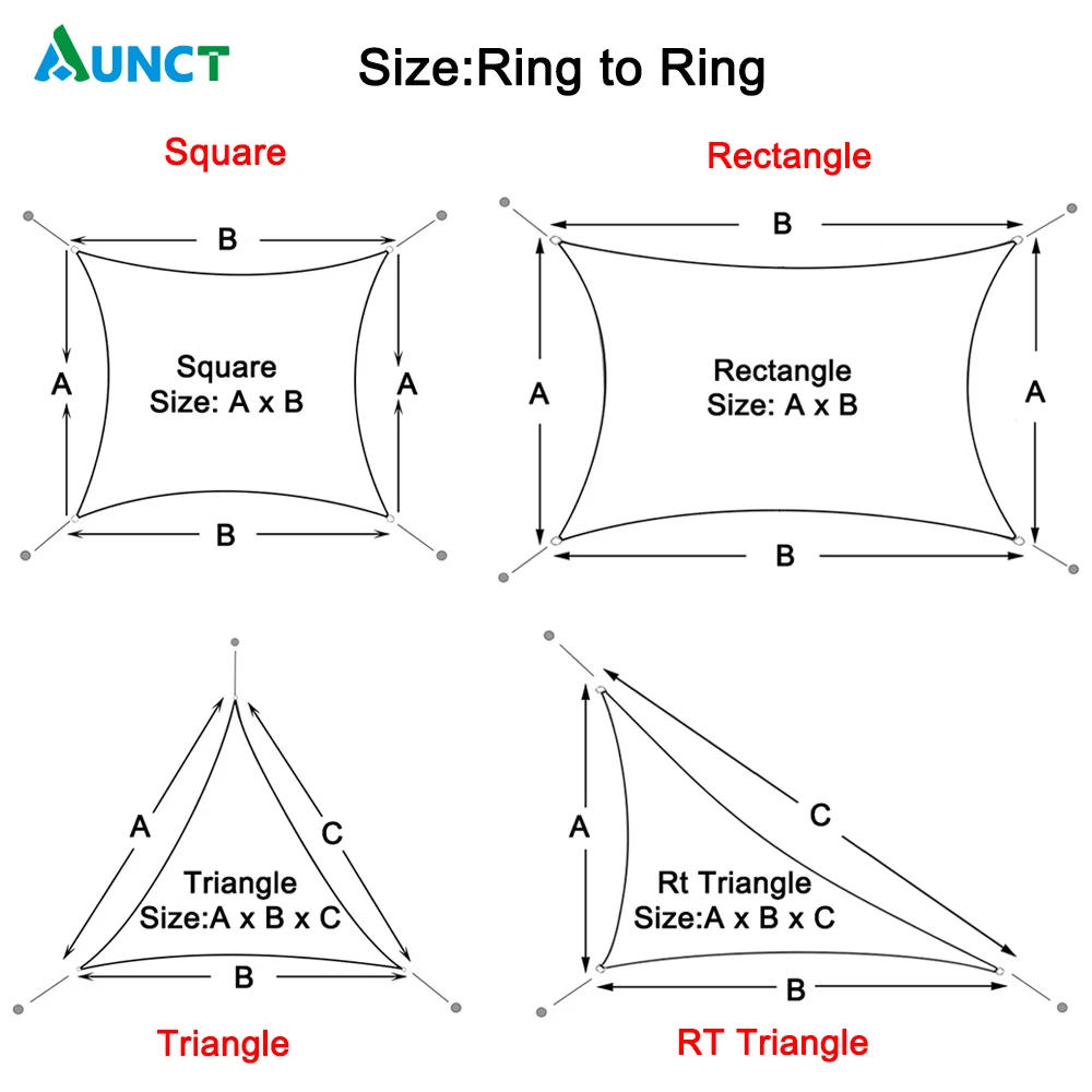 Description Picture 3 of itemWaterproof Shade Sail  Garden Canopy Pool Sun Shade Camping Gazebo For Outdoor Awnings Carport 95% UV Square Rectangle Triangl