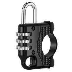 Helmet Lock 3 Digit Password Motorcycle Bicycle Lock Anti-theft Scooter Helmet Lock Parts For 2.2-2.8cm Handlebar Diameter