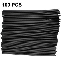 100pcs PP 260 X 6 Mm Black Bubble Tea Drinking Disposable Straws Plastic Tubes DIY 260mm Kitchen Dining  Bar