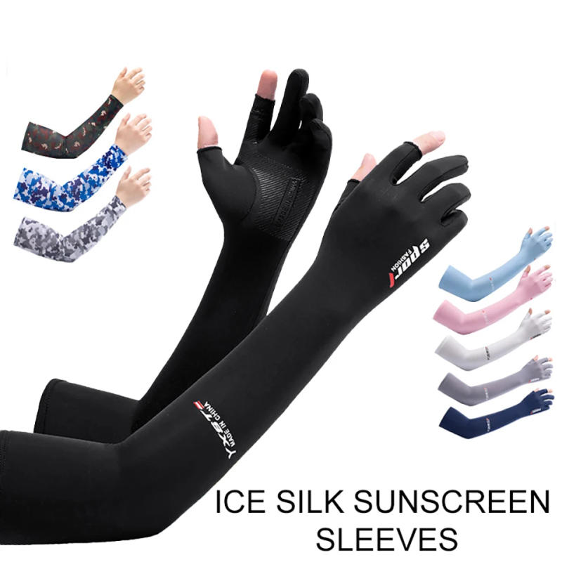 Description Picture 5 of itemLOOGDEEL 1Pair Summer Ice Silk Fishing Sleeves Accessories Anti-UV Outdoor Hiking Cycling Arm Support Unisex Fingerless Arm Cuff