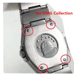 6Pcs Watch Case Back Cover Silver Screw Replace Parts for OMG DE VILLE Constellation Watch