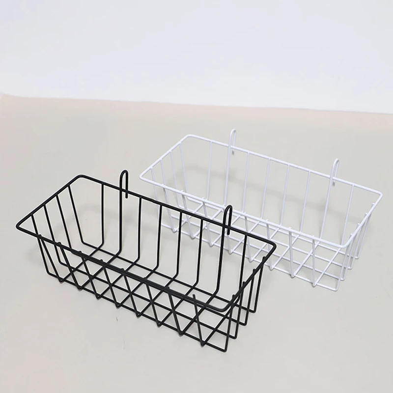 Description Picture 2 of itemMetal Decorative Storage Basket DIY Iron Grid Flower Pot Hanging Shelf Wall Art Mounted Frame Mesh Display Rack Home Decoration