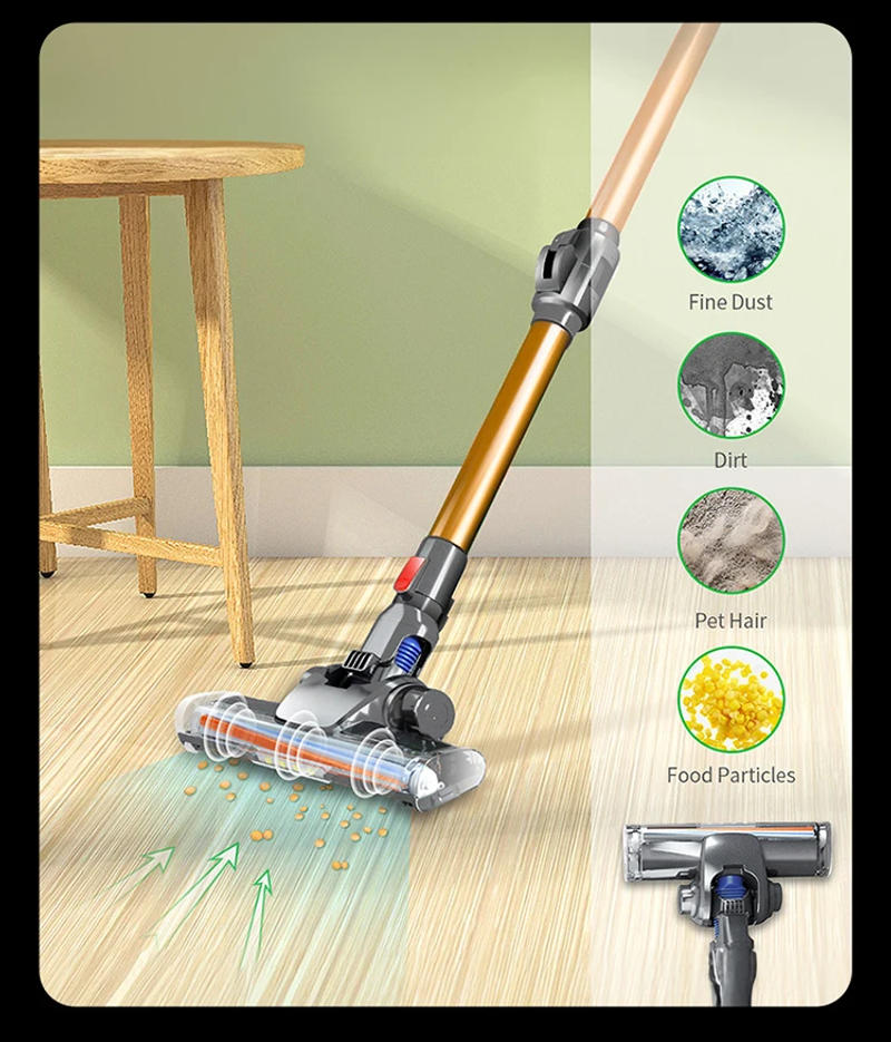 Description Picture 3 of itemwireless portable vacuum cleaner for home 2600mAh Removable battery electric broom carpet floor sofas mattresses dust cleaner