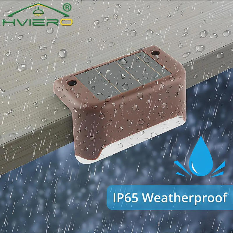 Description Picture 5 of itemOutdoor LED Solar Brown Stair Lamps Waterproof Landscape Atmosphere Lighting Wall Patio Fence Garden Pathway Steps Night Light