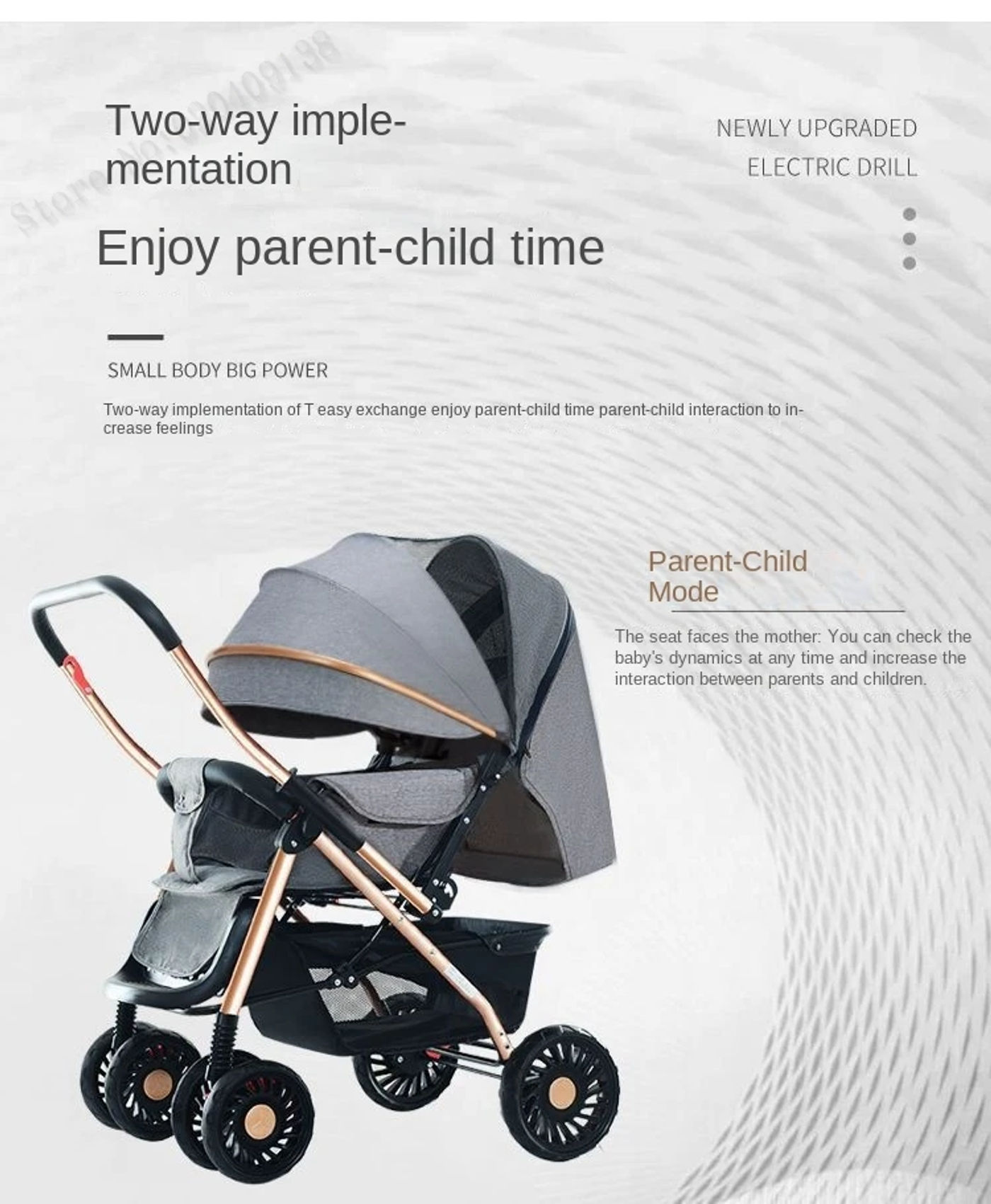 Description Picture 6 of itemFolding Baby Stroller can Sit or Lie Down Lightweight Four-wheeled Shock-absorbing Walking Baby Car Out of the Baby Car Stroller