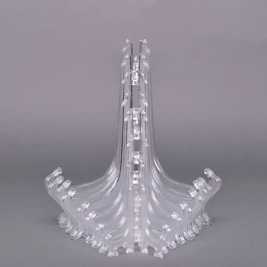 Description Picture 6 of itemClear Plastic Acrylic Easels Table Top Plate Holder Dish Bowl Racks Photos Picture Frame Folding Stand Storage Home Decor Holder