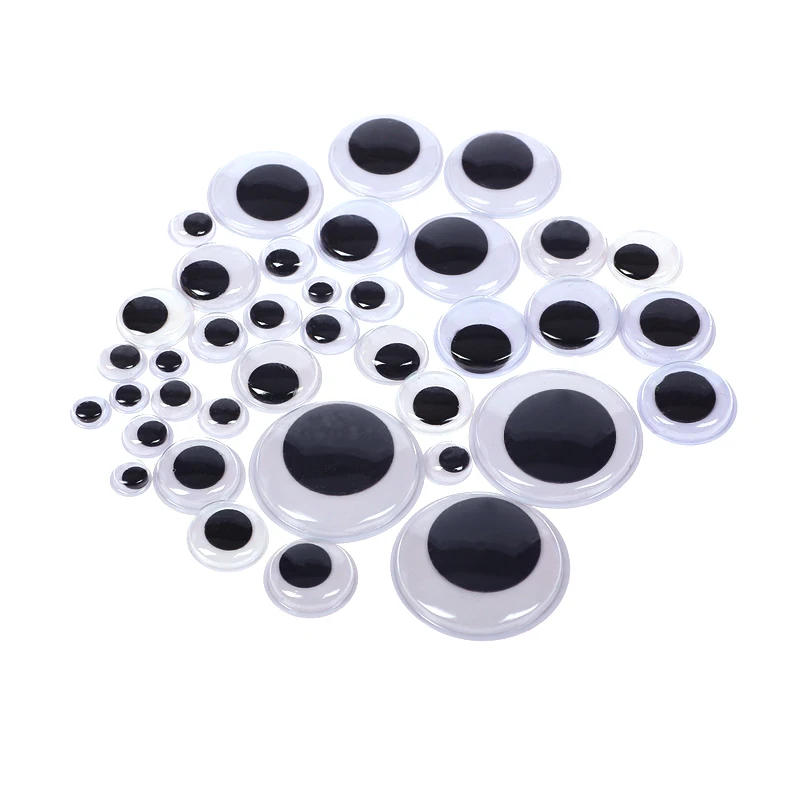 Description Picture 3 of item100Ps Self-Adhesive Wiggly Googly Doll Eye Movable Simulation Cartoon Animal Eyeball DIY Kindergarten Children Craft Supplies