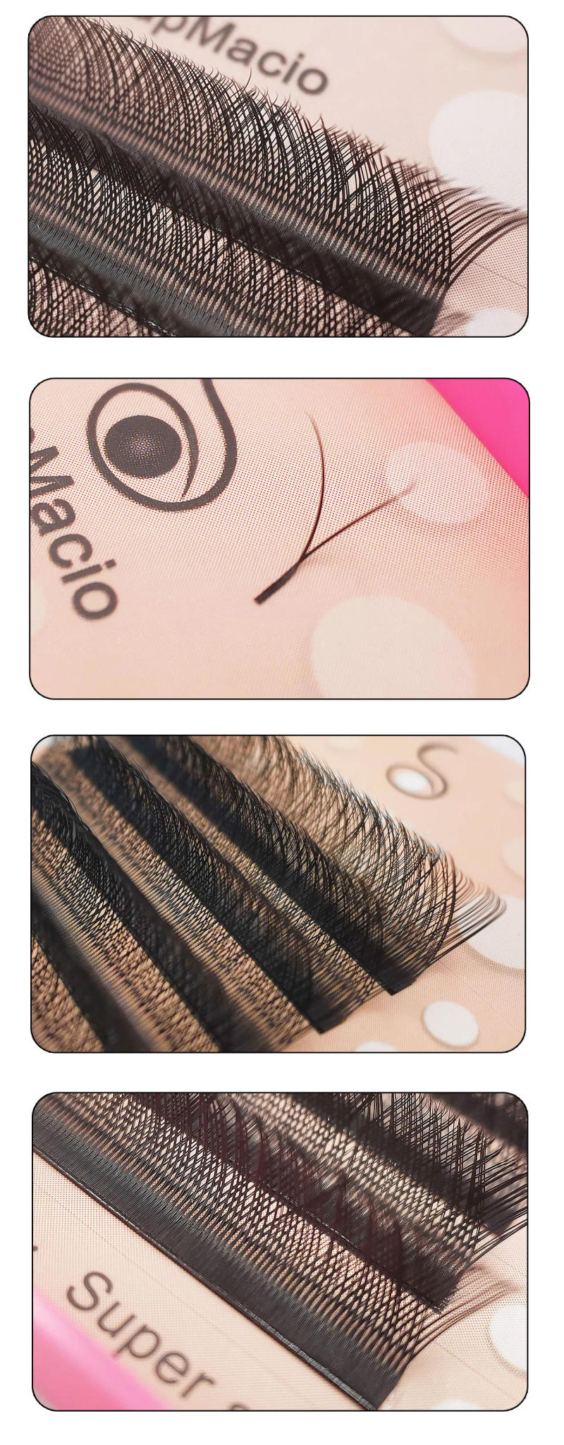 Description Picture 5 of itemSupmacio Yy Eyelashes 07 Fios Lash Y Shaped C/D Curl Yy Lash Extensions Mix Y-Lash 2d Volume Eyelashes In Y Blister