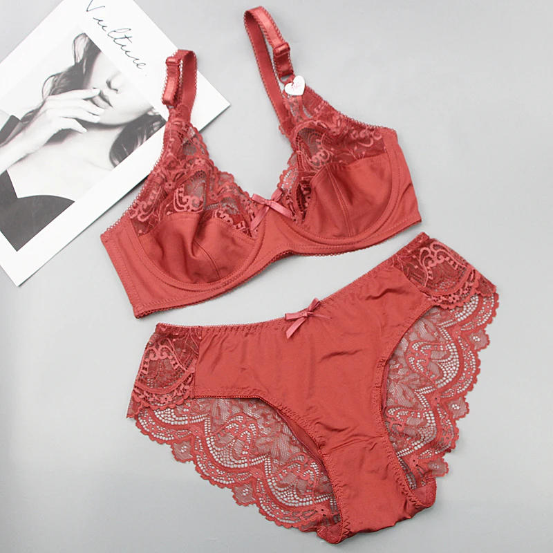 Description Picture 6 of item2024 New Underwear For 34/75 36/80 38/85 40/90 42/95 44/100 BCDE Bras Set Women Black Beige Green Purple White Red Lingerie