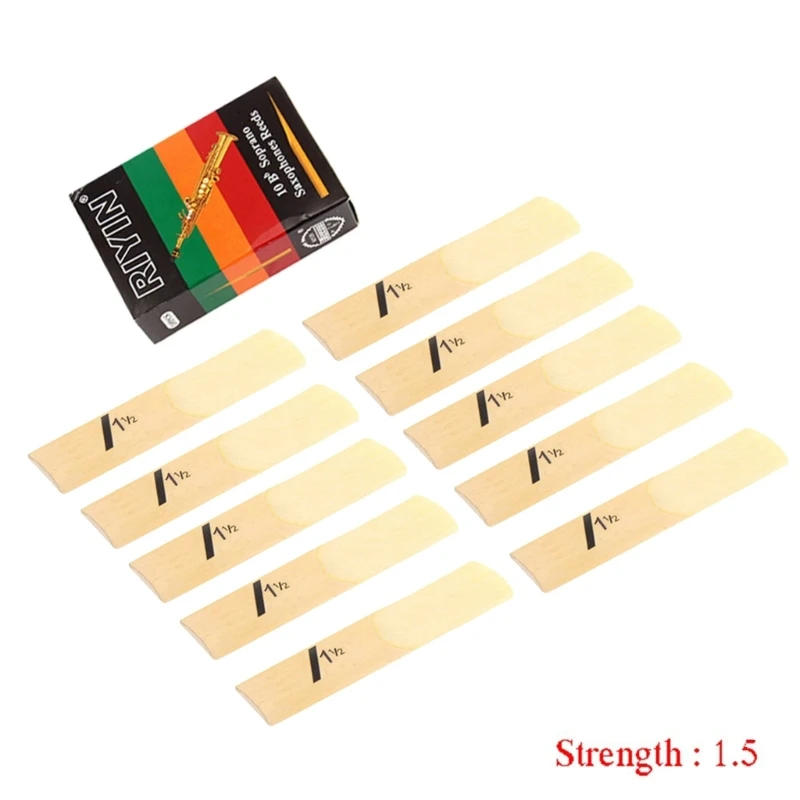 Description Picture 5 of item10pcs Soprano Sax Saxophone Reeds Strength 1.5 2.0 2.5 3.5 Saxophone Reed Woodwind Instrument Parts Accessories
