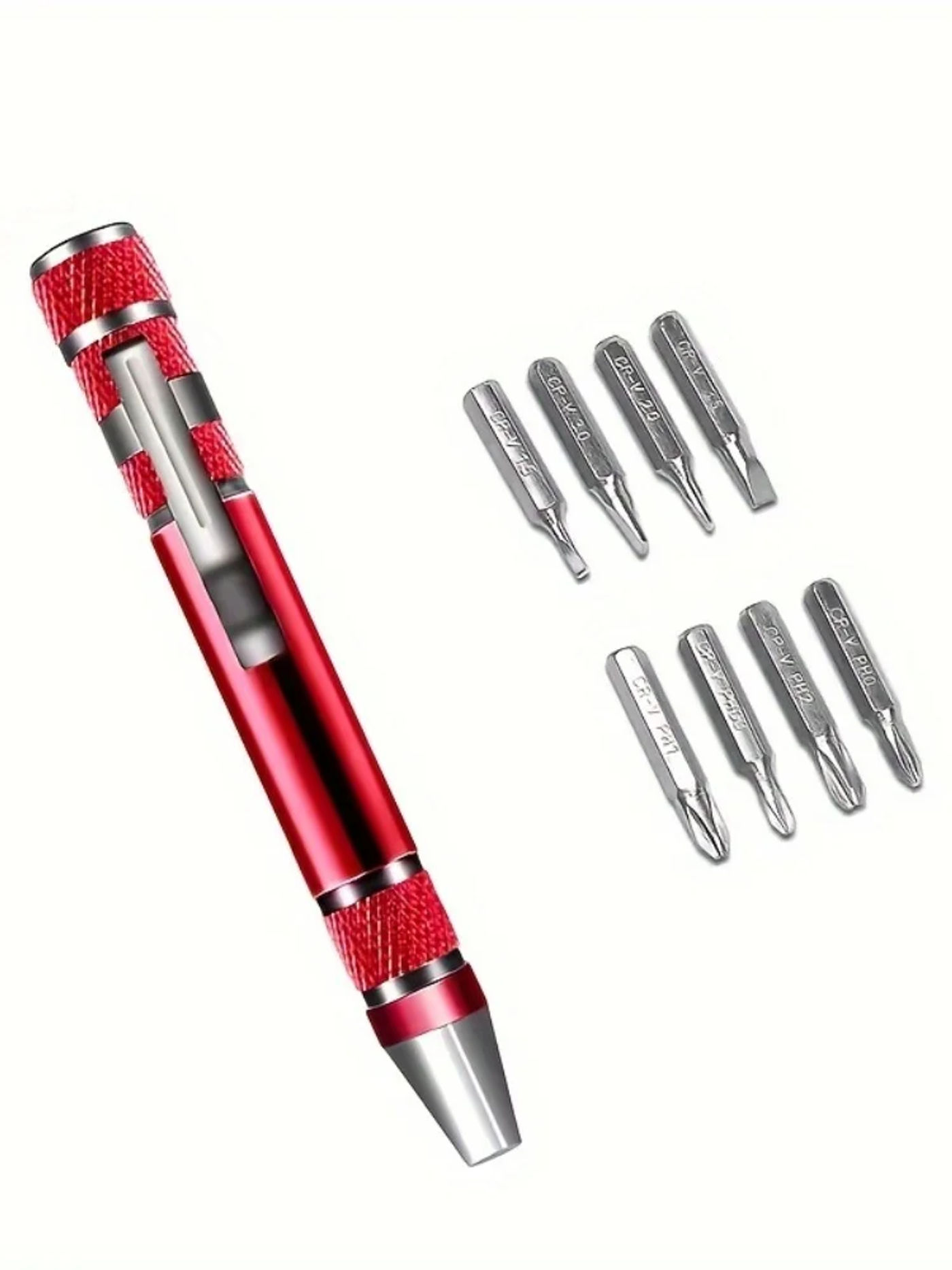 Description Picture 3 of item1pc Multi-functional 8-in-1 Screwdriver Set, Aluminum Alloy Tool, Precision Cross & Flathead Driver, Repair Kit, Portable & Dura