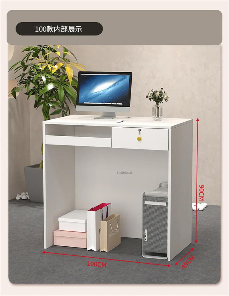 Description Picture 3 of itemModern Reception Desk for Salon Clothing Store Barber Shop Cashier Desks Reception Counter Office Furniture Company Front Desk