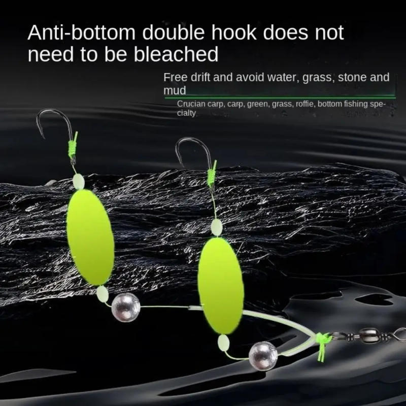 Description Picture 4 of item3pcs Double Hook Fishing Hair Rigs Hook Suspension Anti Bottom Carp Fishing Hook Equipment Ready Made Carp Rigs Fishing Lure