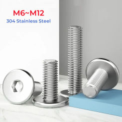 304 Stainless Steel CM Ultrathin Hex Socket Flat Wafer Head Screw M6 M8 M10 M12 Allen Hexagon Ultra Thin Head Bolt