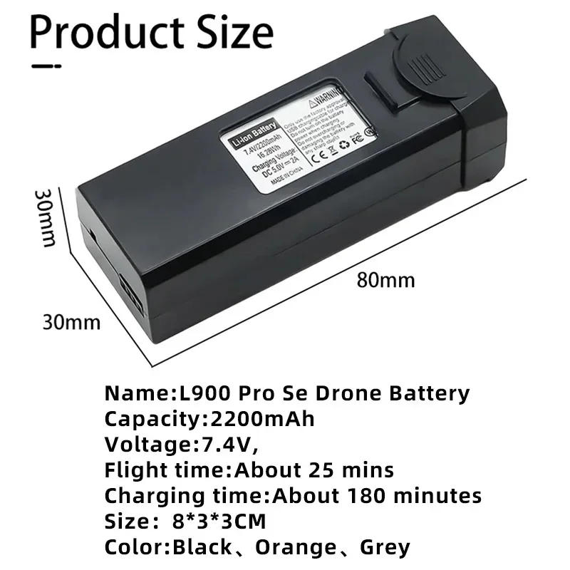 Description Picture 3 of itemBattery L900 PRO SE Max Drone Battery 7.4V 2200mah Drone L900 SE MAX Drone Accessories For Original LYZRC Bateria L900 Pró Se