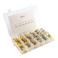 60 Pcs Stainless Steel Key-Type Hose Clamp Adjustable Worm Gear Hose Clamp Assortment for Ideal For Plumbing Automot
